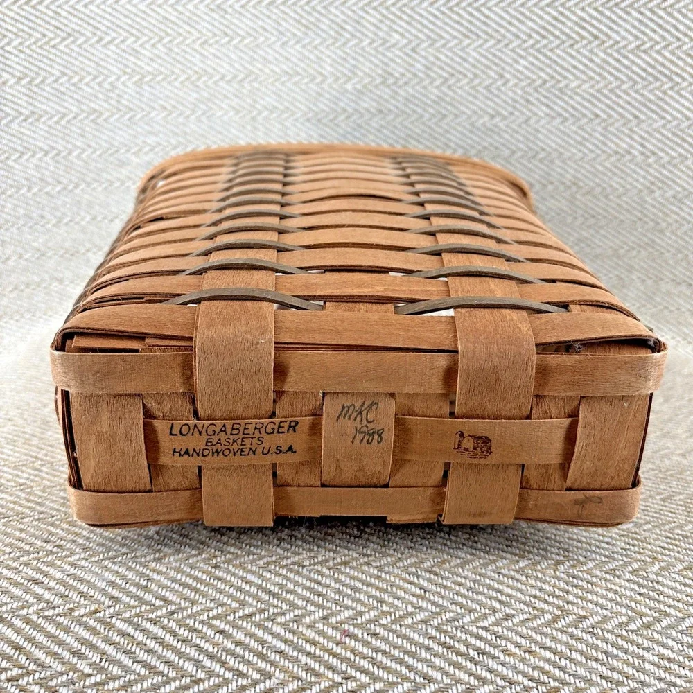 Longaberger Large Key Basket Wall Hanger Green Stripes
